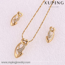 61960 Xuping Fashion China Wholesale 18K Charming Glass Gold Jewelry Set